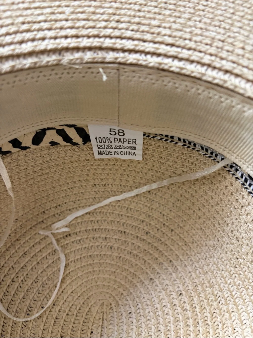 Wide Brim Straw Sun Hat - Beige
